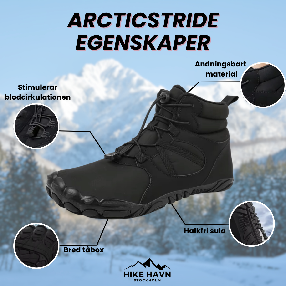 ArcticStride - Vattentäta Vintervandringskängor